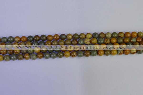 CPJ451 15.5 inches 6mm round wildhorse picture jasper beads