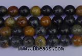 CPJ470 15.5 inches 4mm round black picasso jasper beads wholesale