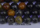 CPJ472 15.5 inches 8mm round black picasso jasper beads wholesale