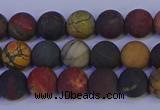 CPJ502 15.5 inches 8mm round matte picasso jasper beads wholesale