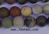 CPJ513 15.5 inches 10mm round matte polychrome jasper beads wholeasle