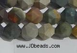 CPJ591 15.5 inches 8mm faceted nuggets matte polychrome jasper beads