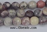 CPJ611 15.5 inches 6mm faceted round purple striped jasper beads