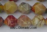 CPJ629 15.5 inches 12mm faceted nuggets picasso jasper beads