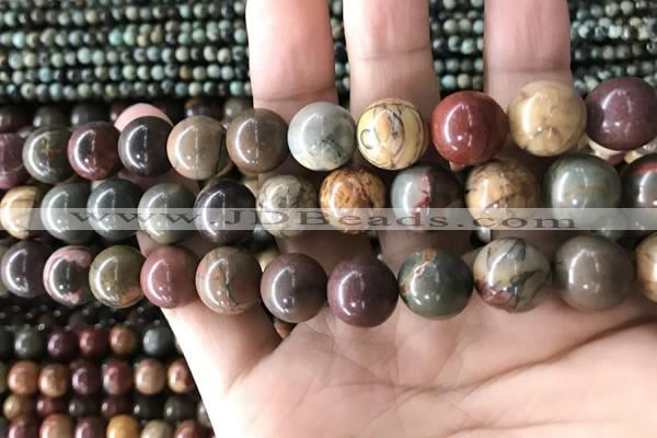 CPJ637 15.5 inches 12mm round picasso jasper beads wholesale