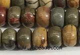 CPJ677 15.5 inches 4*6mm rondelle picasso jasper beads wholesale