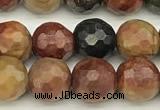 CPJ690 15 inches 6mm faceted round picasso jasper beads