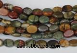 CPJ81 15.5 inches 6*8mm oval picasso jasper gemstone beads