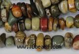 CPJ94 15.5 inches 5*11mm nuggets picasso jasper gemstone beads