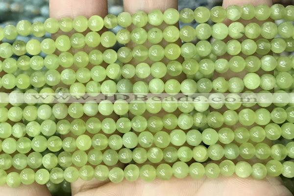 CPO43 15.5 inches 4mm round natural olivine gemstone beads