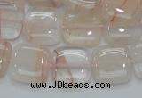 CPQ05 15.5 inches 15*15mm square natural pink quartz beads