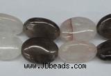 CPQ105 12*16mm oval natural pink crystal & smoky quartz beads