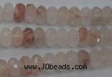 CPQ212 15.5 inches 6*10mm faceted rondelle natural pink quartz beads