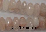 CPQ215 15.5 inches 8*16mm faceted rondelle natural pink quartz beads