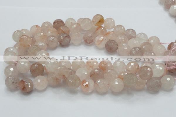 CPQ22 15.5 inches 6mm faceted round natural pink quartz beads