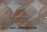 CPQ238 15.5 inches 28mm twisted coin natural pink quartz beads