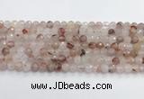 CPQ318 15.5 inches 6mm faceted round pink quartz beads