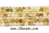 CPQ351 15.5 inches 6mm round yellow quartz gemstone beads