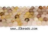 CPQ360 15.5 inches 4mm round pink & yellow quartz gemstone beads