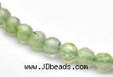 CPR04 A+ grade 6mm faceted round natural prehnite stone beads