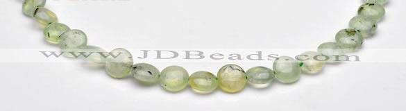 CPR07  A grade 10mm flat round natural prehnite gemstone beads