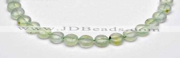 CPR08 A grade 12mm flat round natural prehnite gemstone beads