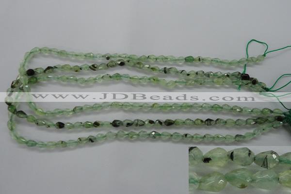 CPR204 15.5 inches 5*8mm faceted teardrop natural prehnite beads