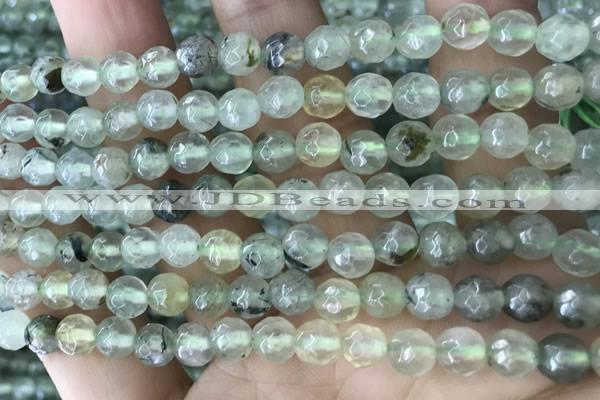 CPR420 15.5 inches 6mm faceted round prehnite beads wholesale