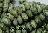 CPS02 15.5 inches 6*10mm rondelle green peacock stone beads wholesale