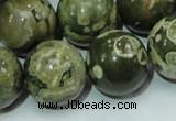 CPS09 15.5 inches 20mm round green peacock stone beads wholesale