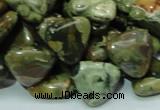 CPS32 15.5 inches 16*16mm triangle green peacock stone beads