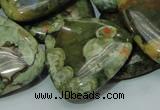 CPS34 15.5 inches 30*30mm triangle green peacock stone beads