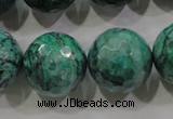 CPT220 15.5 inches 20mm faceted round green picture jasper beads