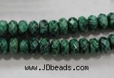 CPT222 15.5 inches 5*8mm faceted rondelle green picture jasper beads