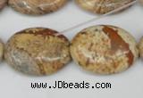 CPT253 15.5 inches 18*25mm oval picture jasper beads wholesale