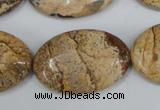 CPT254 15.5 inches 20*30mm oval picture jasper beads wholesale