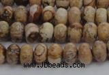 CPT270 15.5 inches 5*8mm rondelle picture jasper beads wholesale