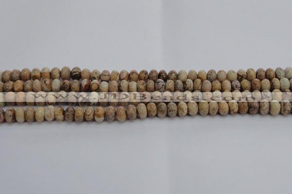 CPT270 15.5 inches 5*8mm rondelle picture jasper beads wholesale