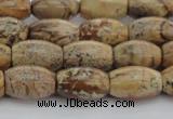 CPT272 15.5 inches 8*12mm rice picture jasper beads wholesale