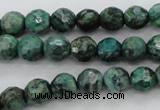 CPT303 15.5 inches 6mm faceted round green picture jasper beads