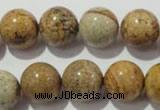 CPT456 15.5 inches 16mm round picture jasper beads wholesale