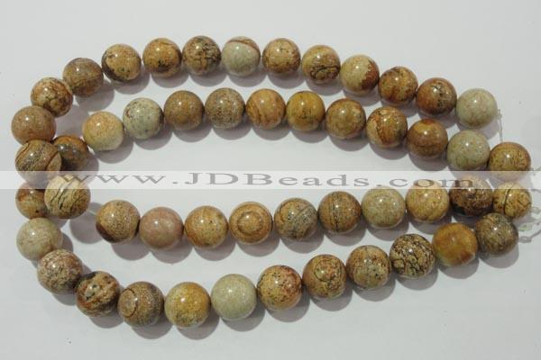 CPT457 15.5 inches 18mm round picture jasper beads wholesale