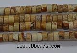 CPT461 15.5 inches 2*4mm heishi picture jasper beads wholesale