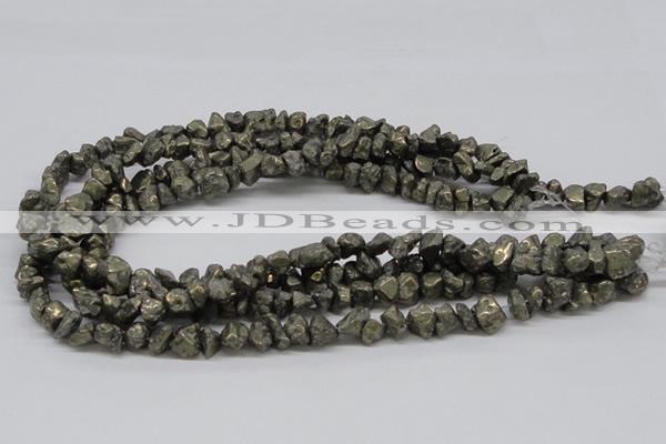 CPY02 16 inches 10mm nugget pyrite gemstone chip beads wholesale