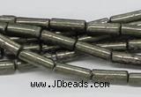 CPY10 16 inches 5*13mm column pyrite gemstone beads wholesale