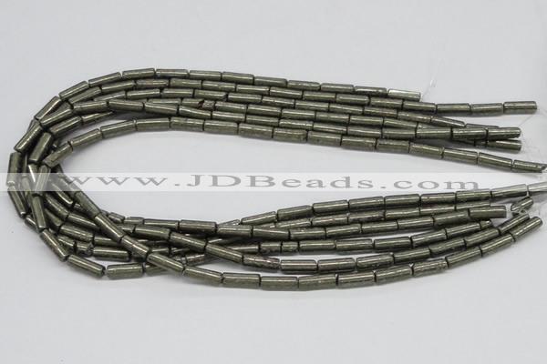 CPY10 16 inches 5*13mm column pyrite gemstone beads wholesale