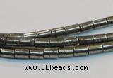 CPY125 15.5 inches 4*6mm tube pyrite gemstone beads wholesale