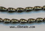 CPY131 15.5 inches 6*10mm teardrop pyrite gemstone beads wholesale