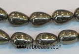 CPY133 15.5 inches 10*14mm teardrop pyrite gemstone beads wholesale