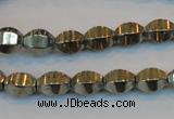 CPY142 15.5 inches 8*10mm rice pyrite gemstone beads wholesale